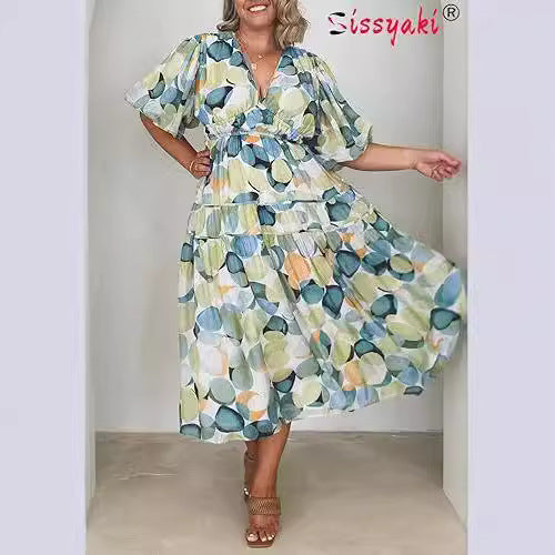 Bohemian Style Floral Midi Dress