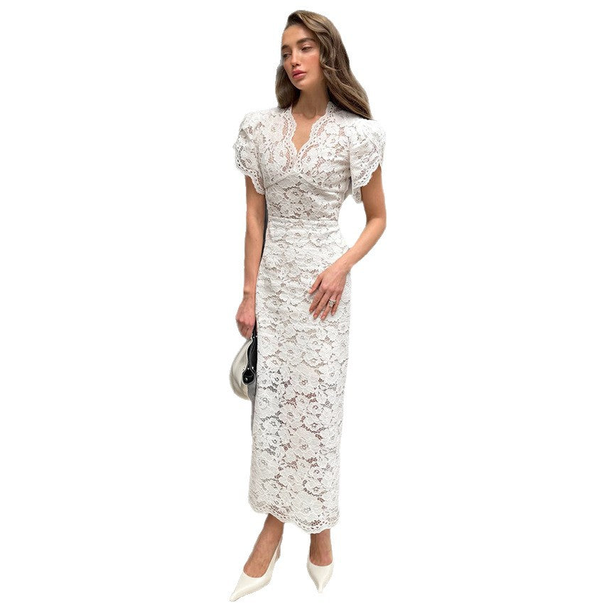 Spring Summer V-neck Lace Women's Dress