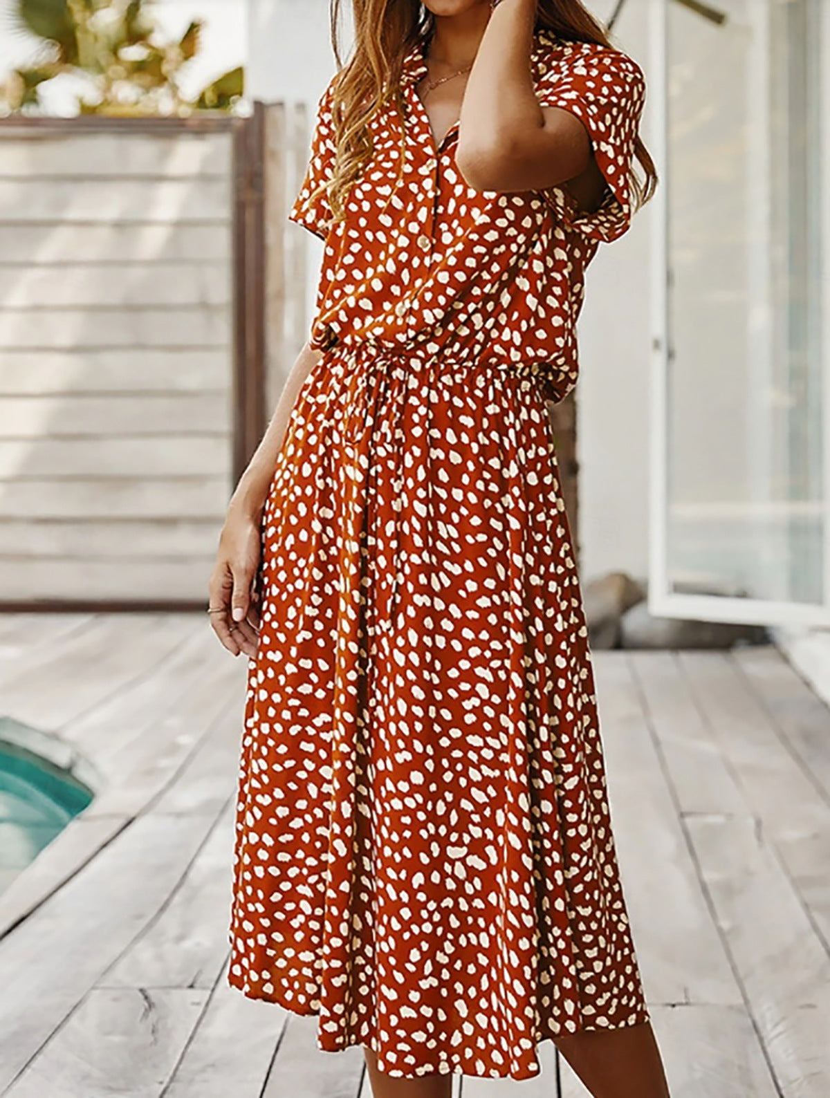 New Floral-print Short-sleeve Dress