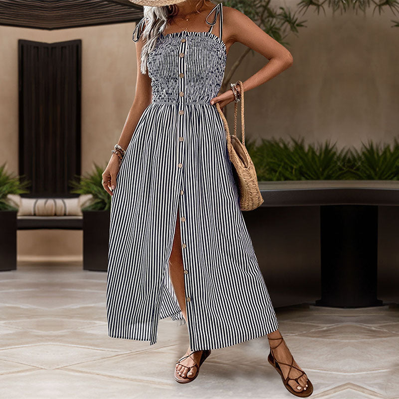 Summer New Women's Striped Strap Dress