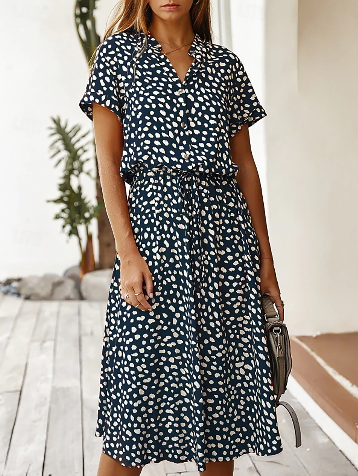 New Floral-print Short-sleeve Dress