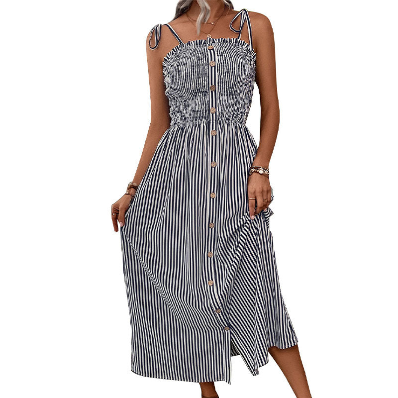 Summer New Women's Striped Strap Dress