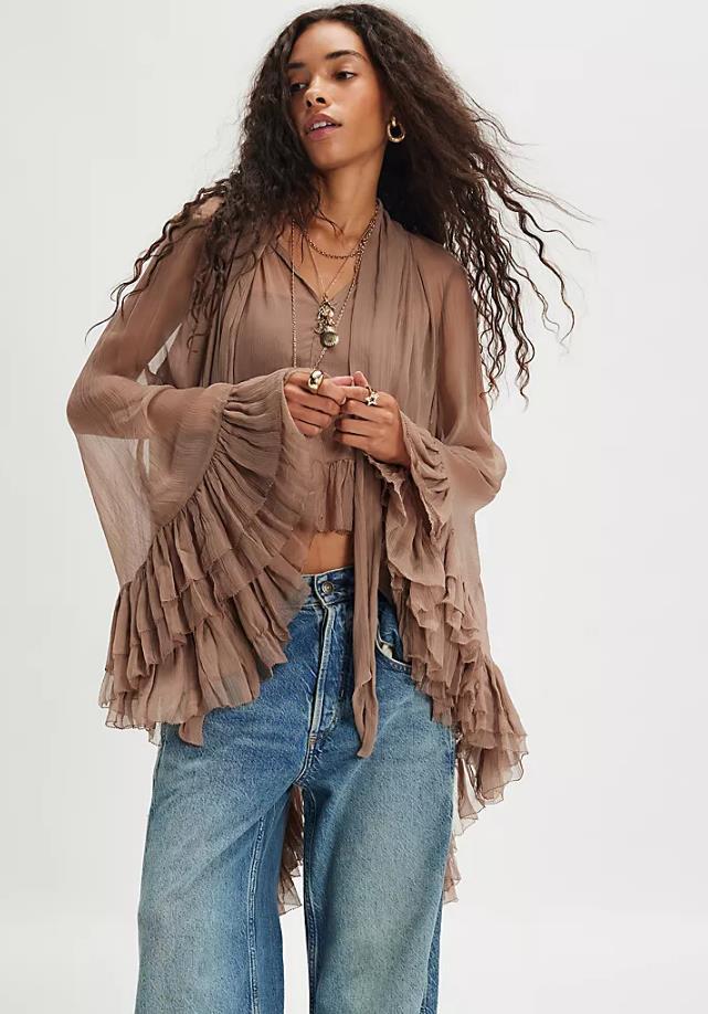 Puff-sleeve Designer-style French Lace-up