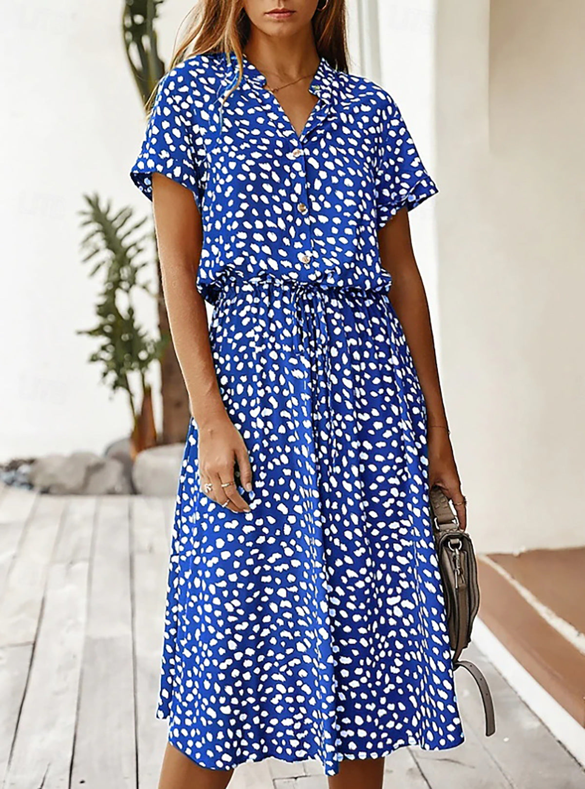 New Floral-print Short-sleeve Dress