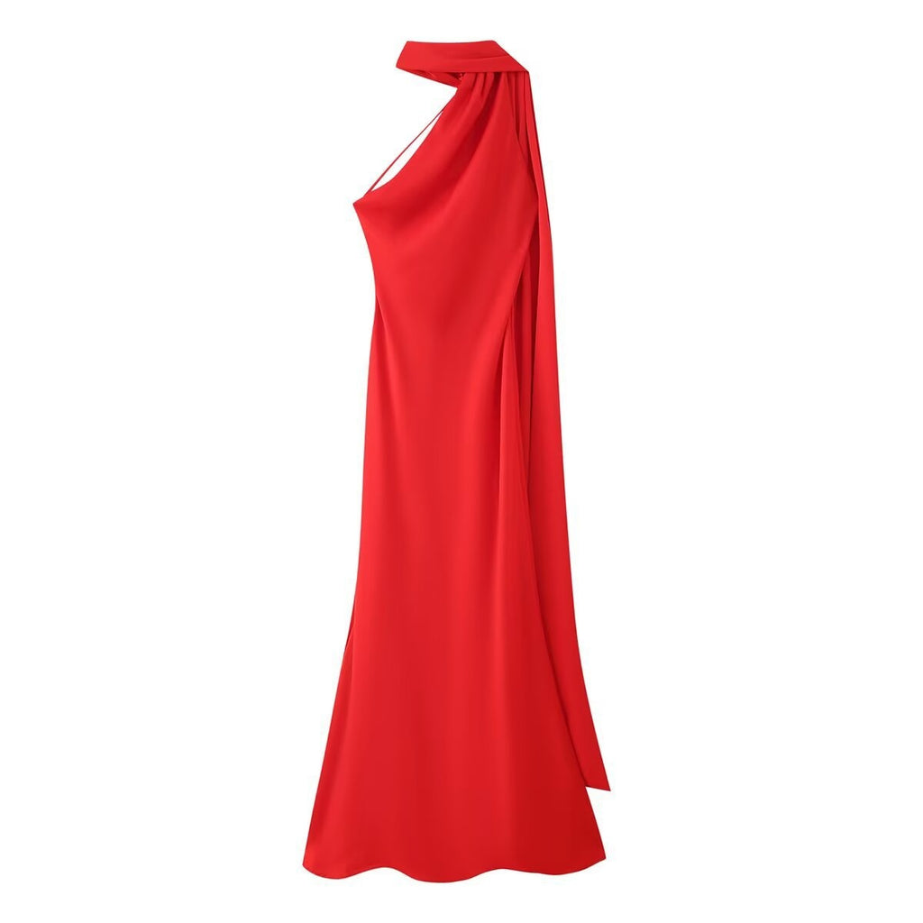 Elegant Satin Ribbon Sling Party Sleeveless Dress