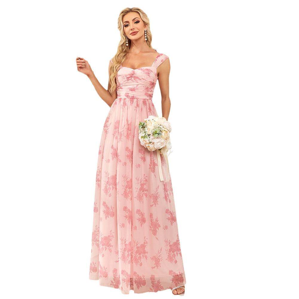 Double-Breasted Lace-Up Party Evening Gown