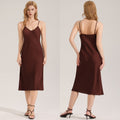 Solid-color Minimalist Satin Chiffon Slip Nightdress