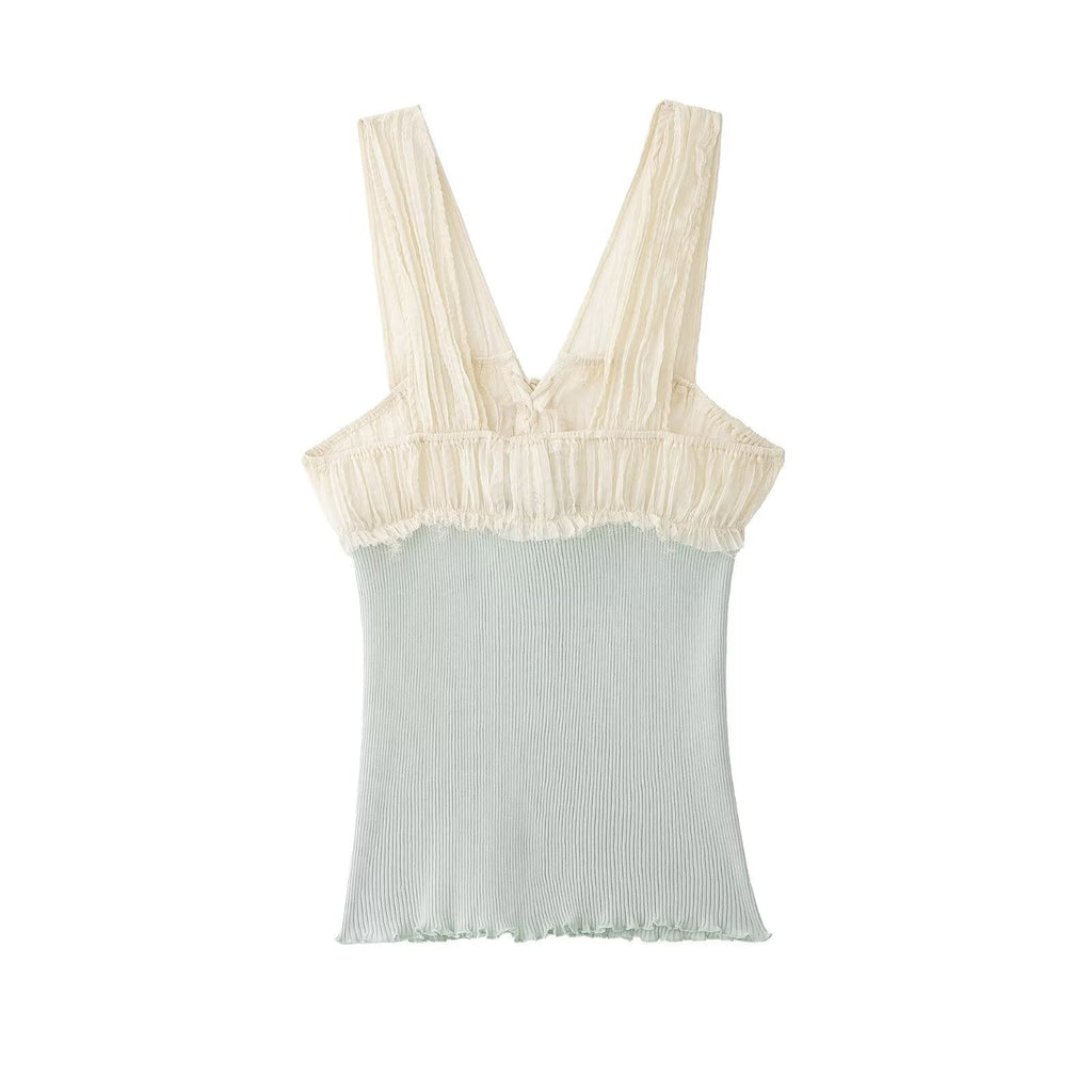 Versatile And Chic Sleeveless Spliced Camisole Top