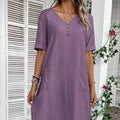 Summer V-neck Loose And Comfortable Resort Dress