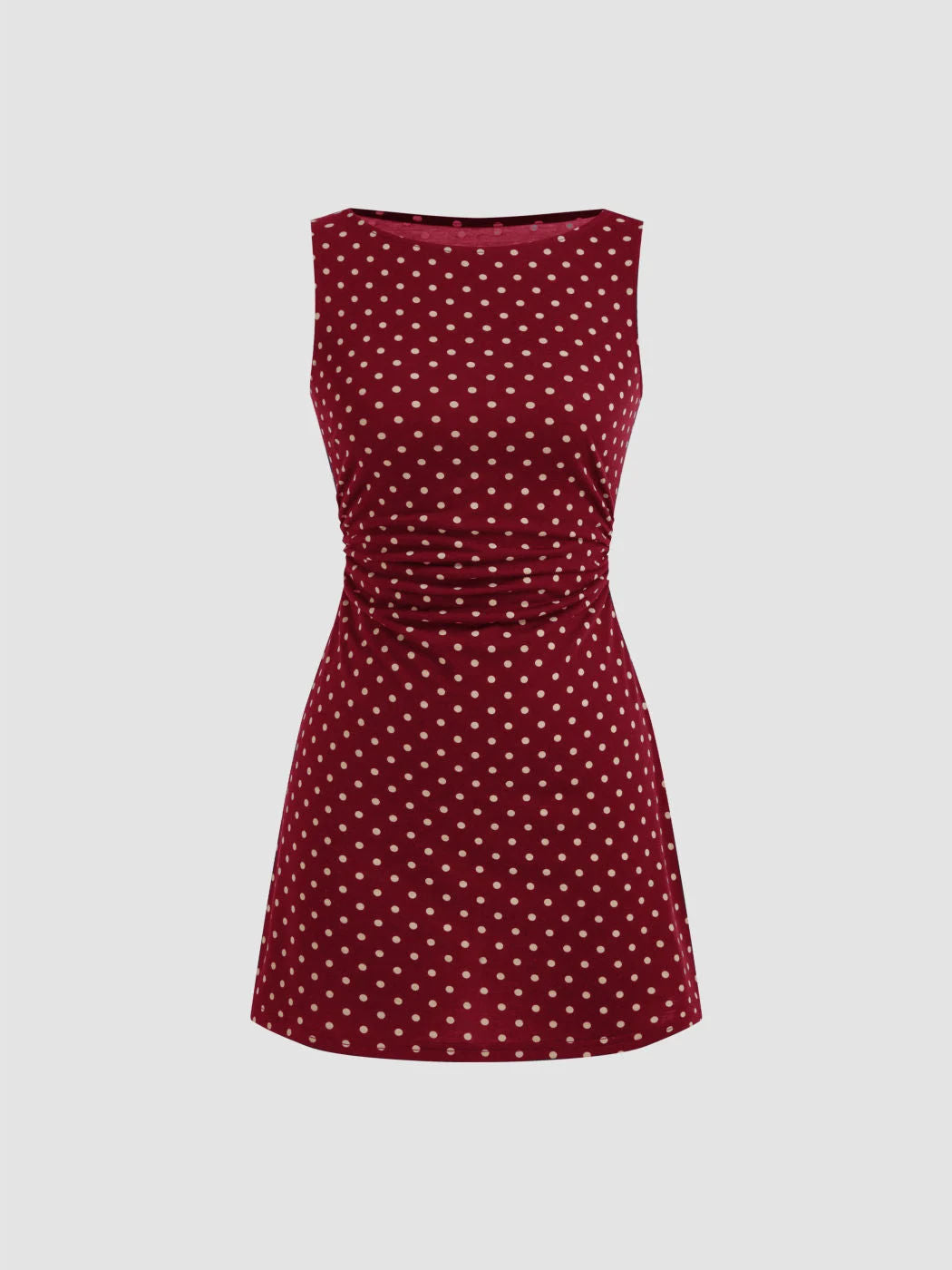 Vintage Polka Dot Sleeveless Dress Women's Boat Neck Slim Fit A-Line Mini…