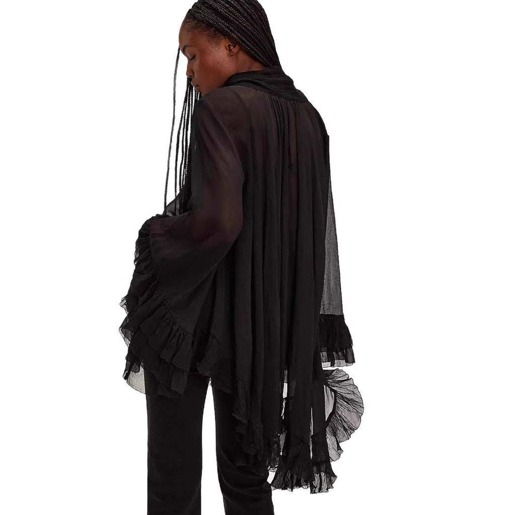 Puff-sleeve Designer-style French Lace-up