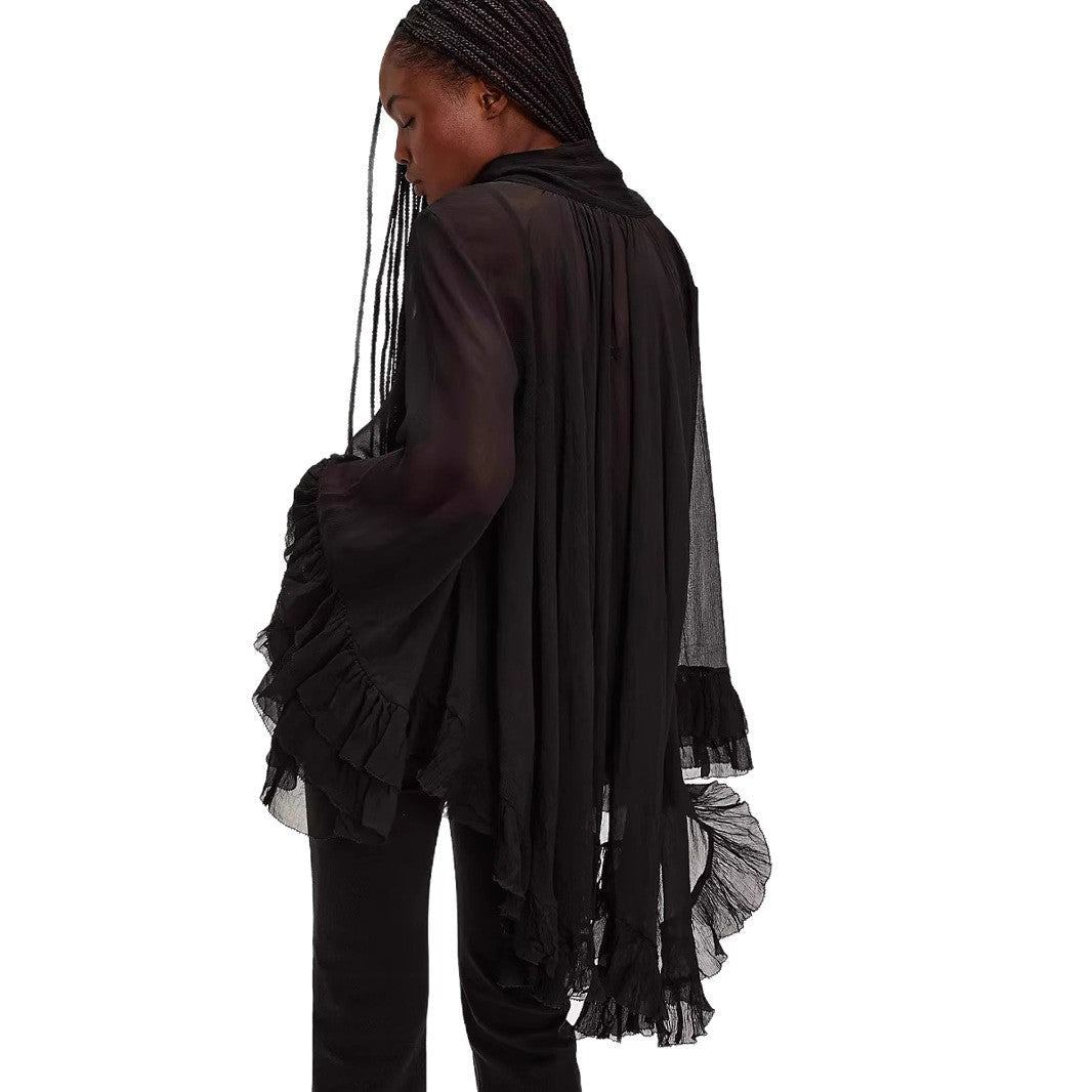 Puff-sleeve Designer-style French Lace-up
