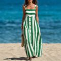 Strap Single-breasted Sleeveless Linen Maxi Dress