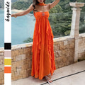 Boho-style Strapless Tiered Ruffle Dress