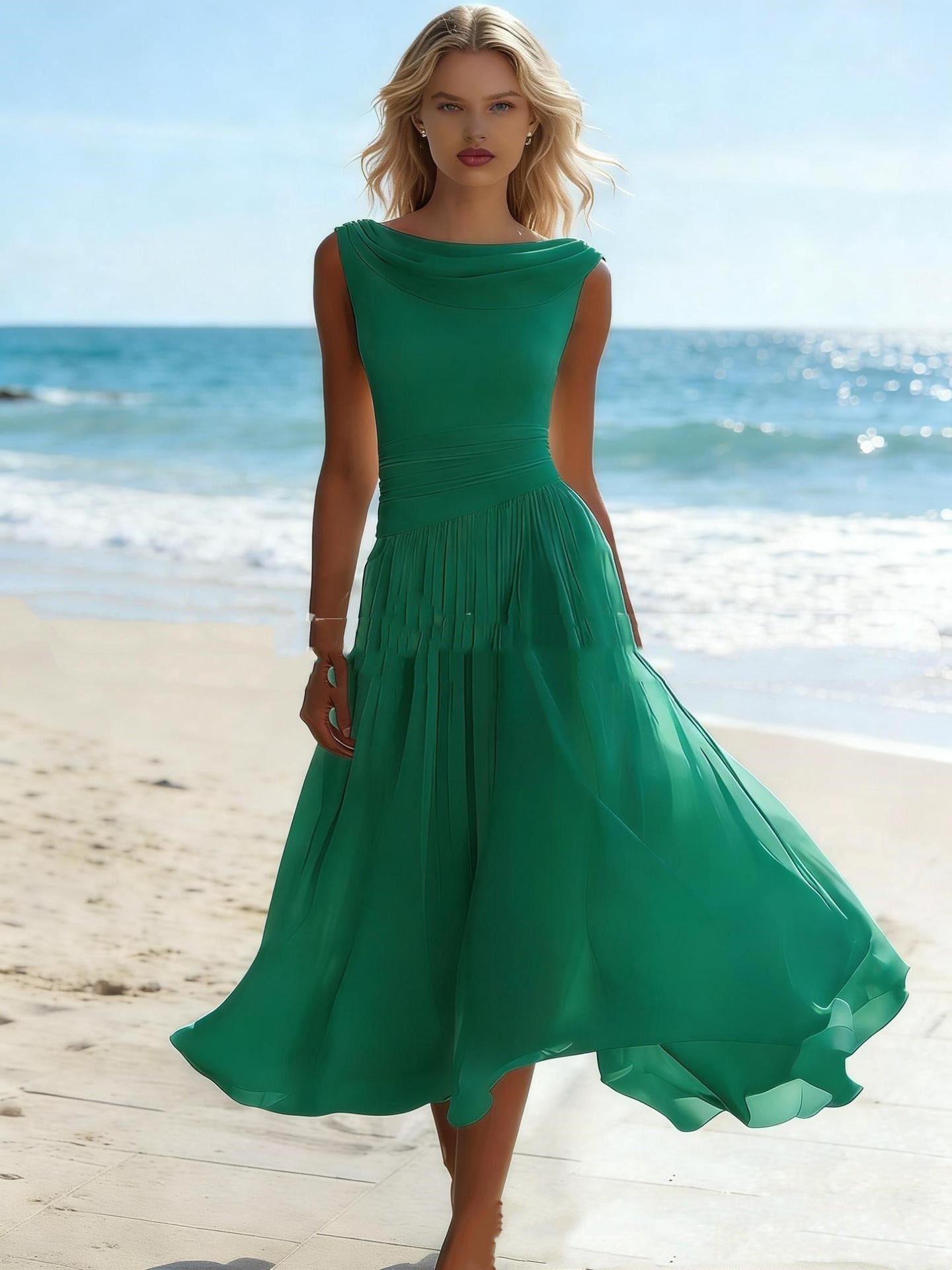 Resort-style Flowing Chiffon Dress