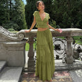 Lace Chiffon Cardigan T-shirt Loose Sheer Bandage Long Dress