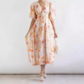 Bohemian Style Floral Midi Dress