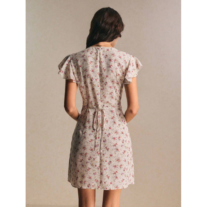 Delicate Lace-panelled Romantic Floral Dress