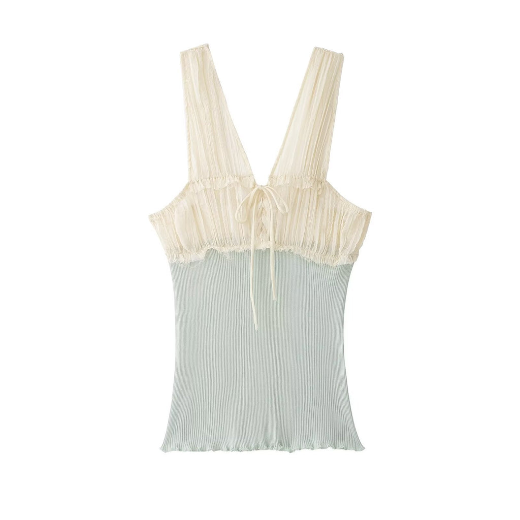 Versatile And Chic Sleeveless Spliced Camisole Top