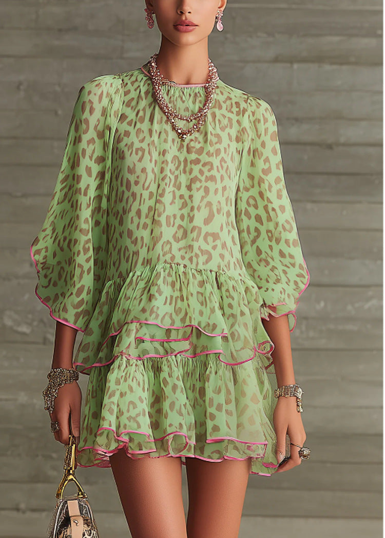 Printed Loose Chiffon Resort Dress