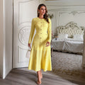 Solid-color Short-sleeved Sheath Dress