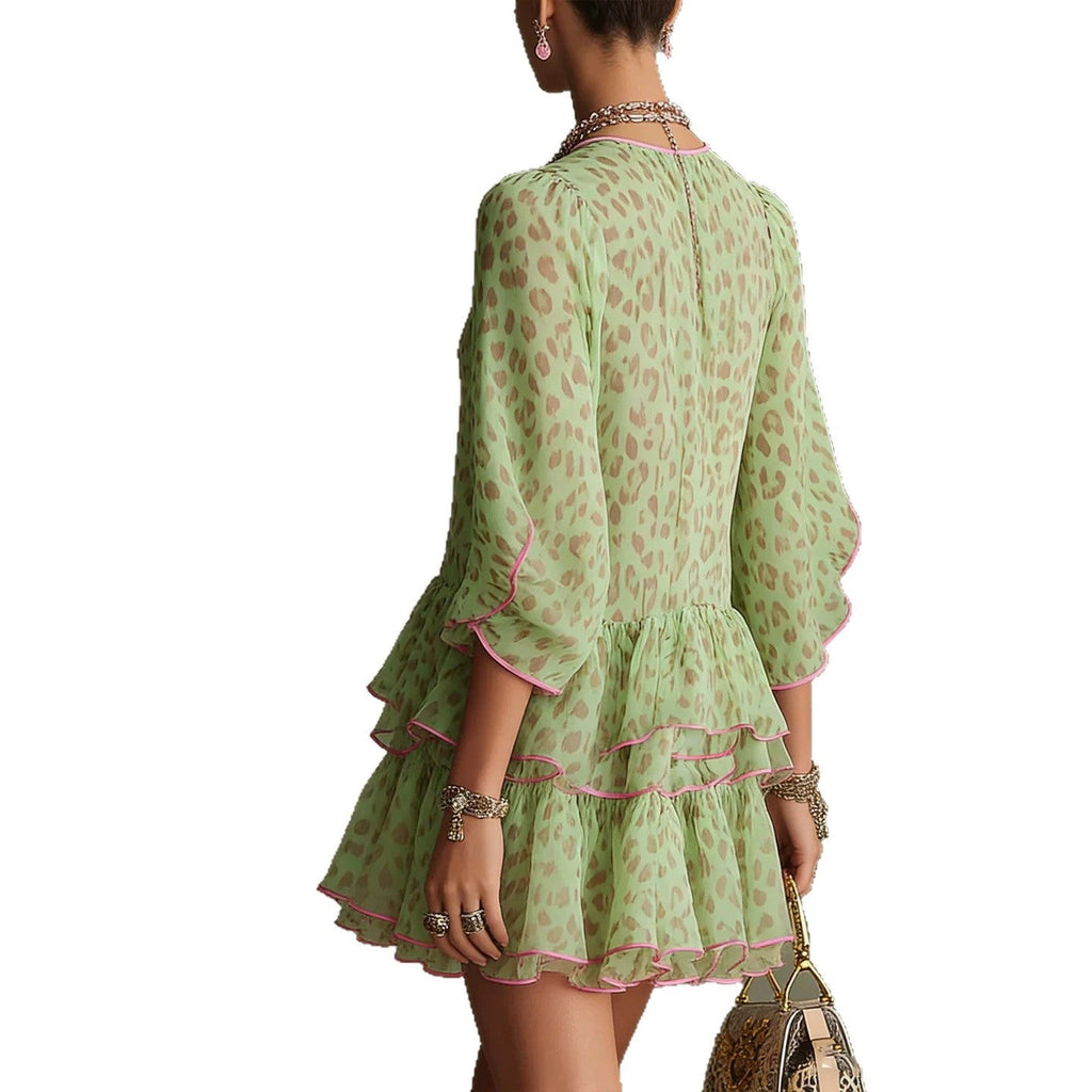 Printed Loose Chiffon Resort Dress