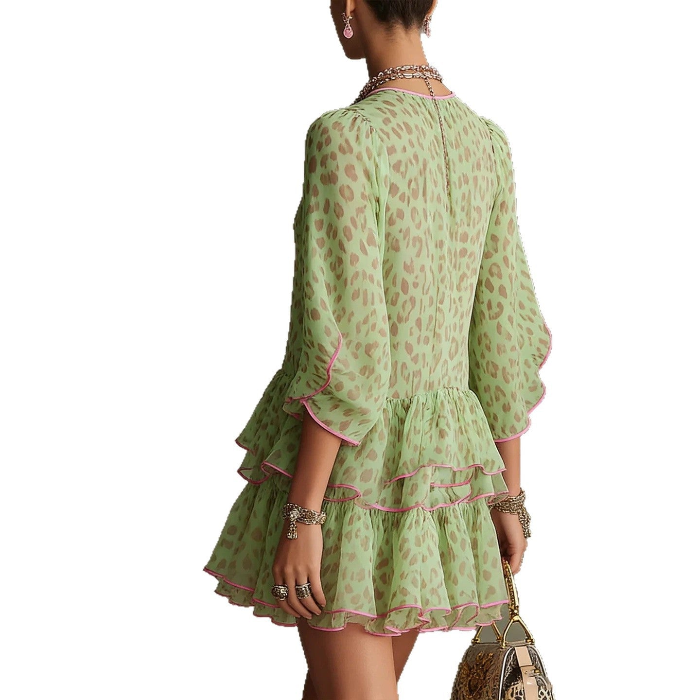 Printed Loose Chiffon Resort Dress