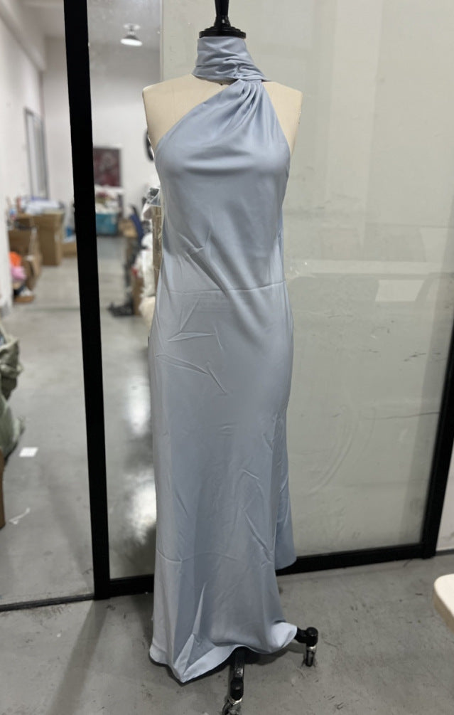 Elegant Satin Ribbon Sling Party Sleeveless Dress
