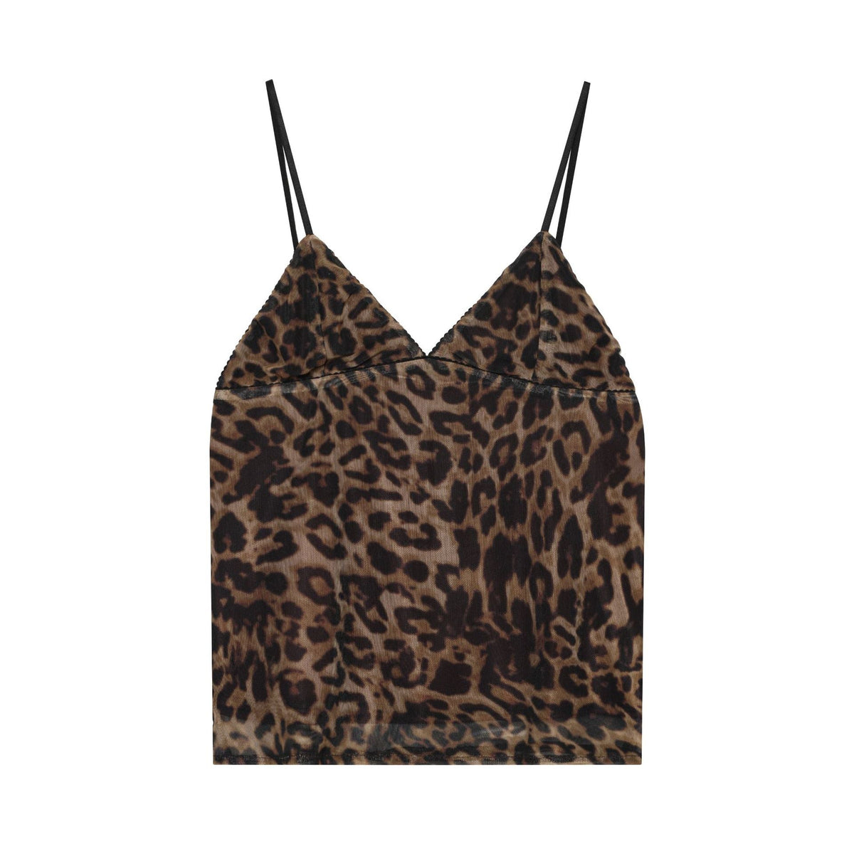 Summer Leopard-Print Silk-Net V-Neck Camisole
