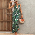 Casual Resort-Style Strap V-Neck Sleeveless Jumpsuit