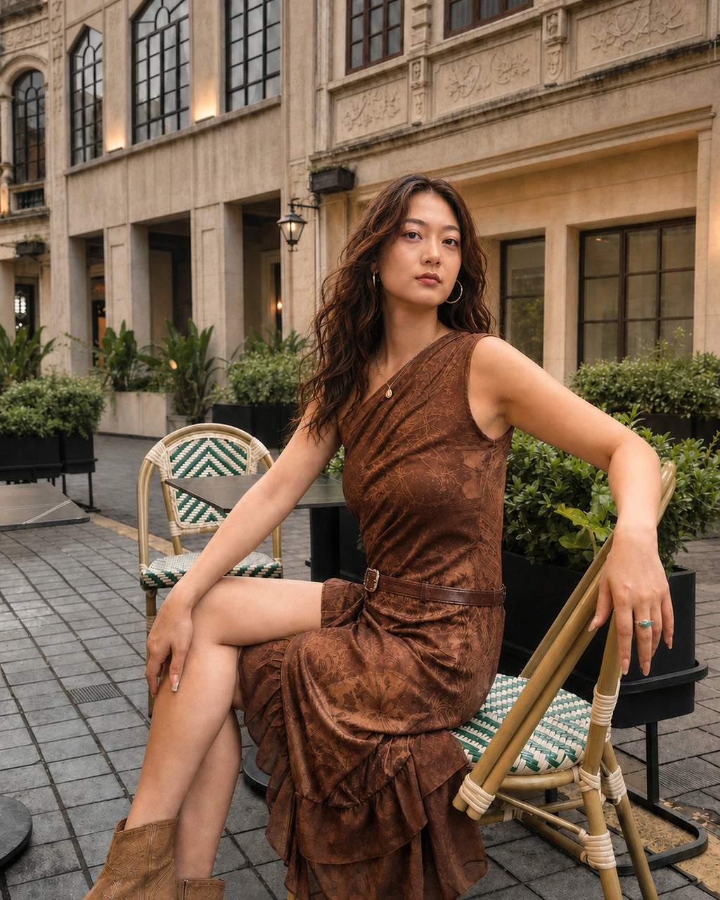 Nomad Tide Asymmetric One-Shoulder Maxi Dress