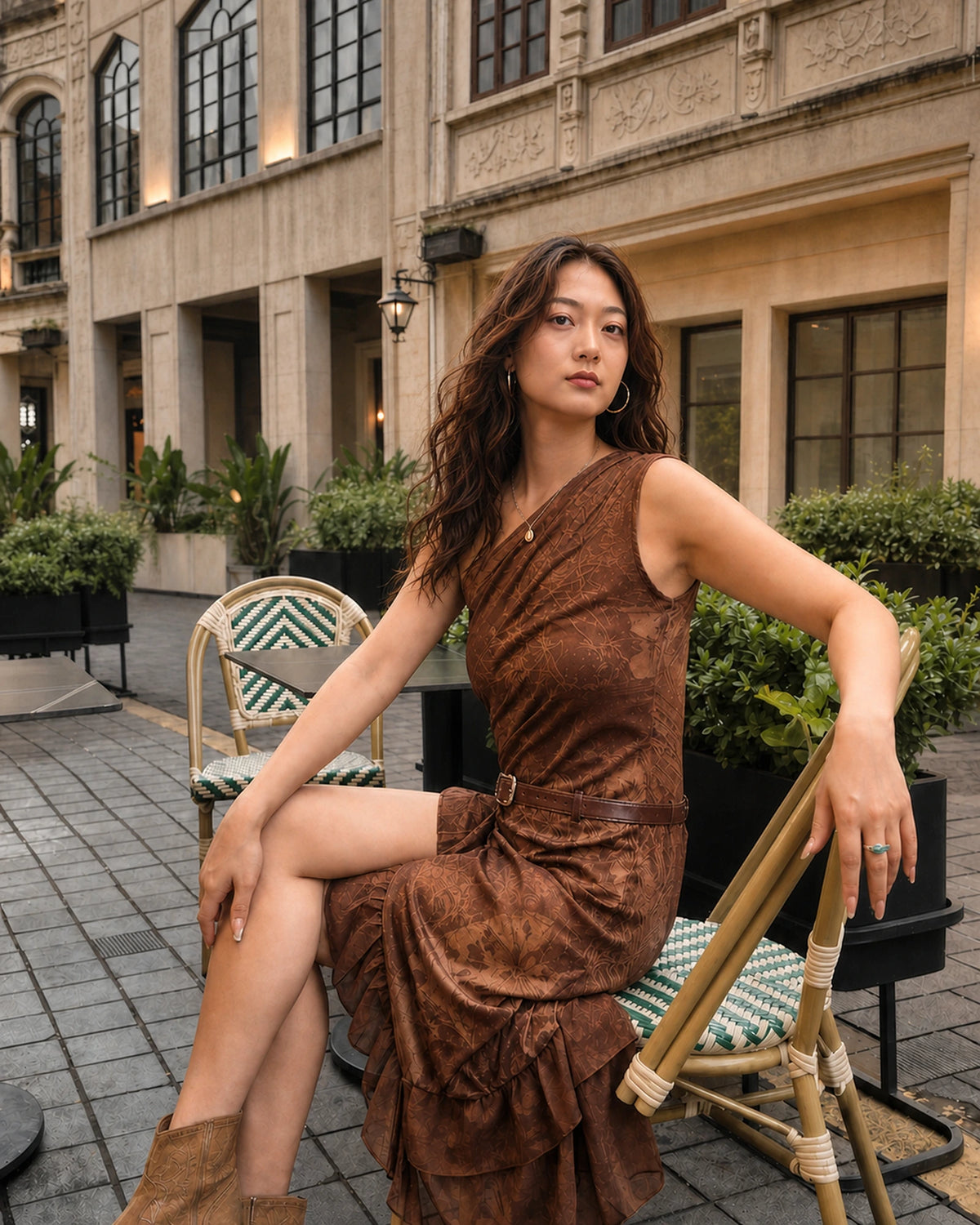 Nomad Tide Asymmetric One-Shoulder Maxi Dress
