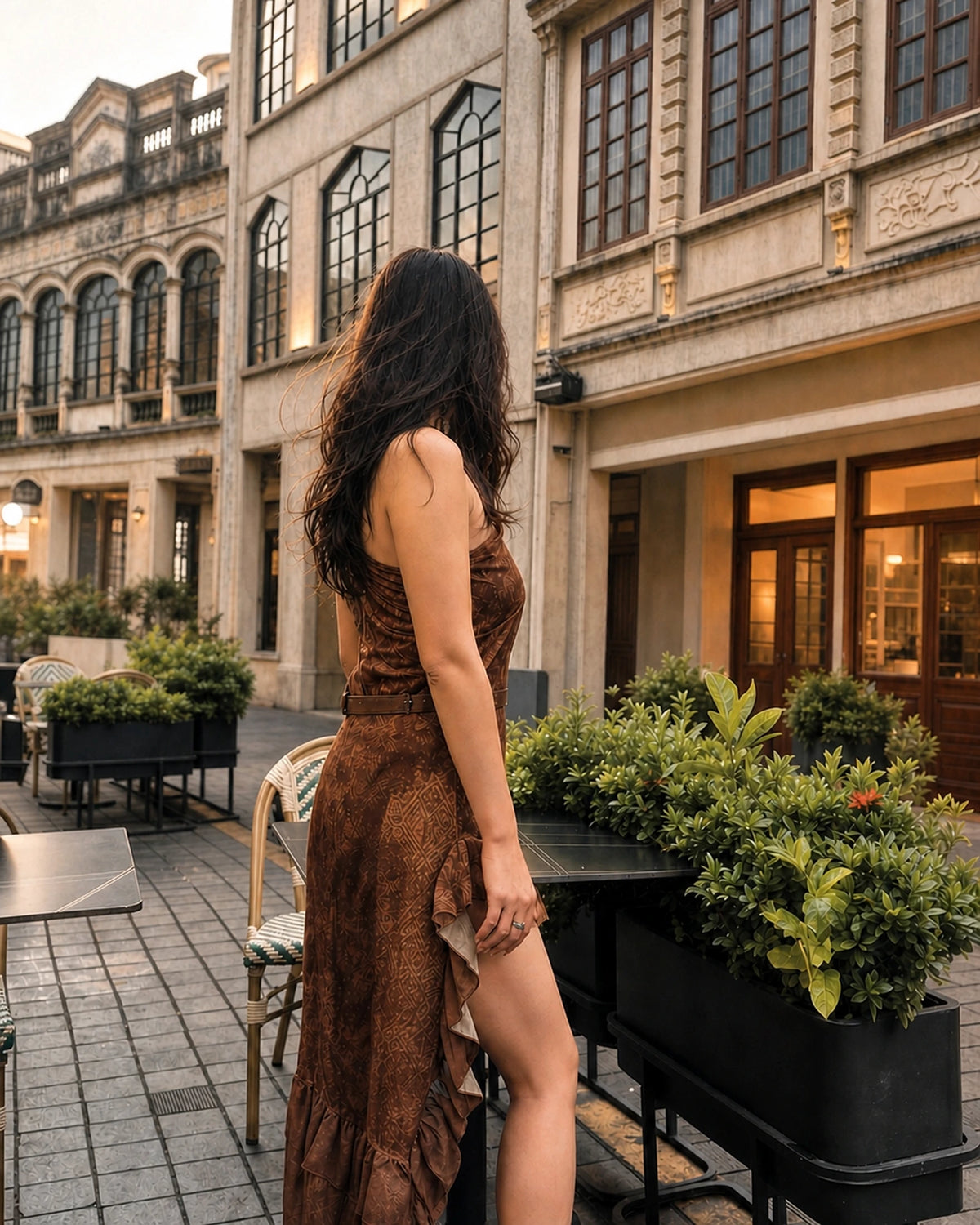 Nomad Tide Asymmetric One-Shoulder Maxi Dress